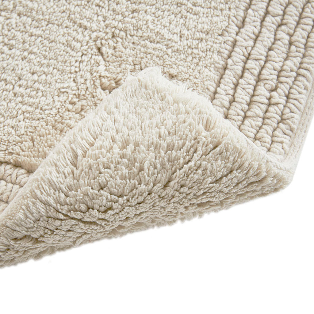 100% Cotton Tufted 3000 GSM Reversible Bath Rug - Natural