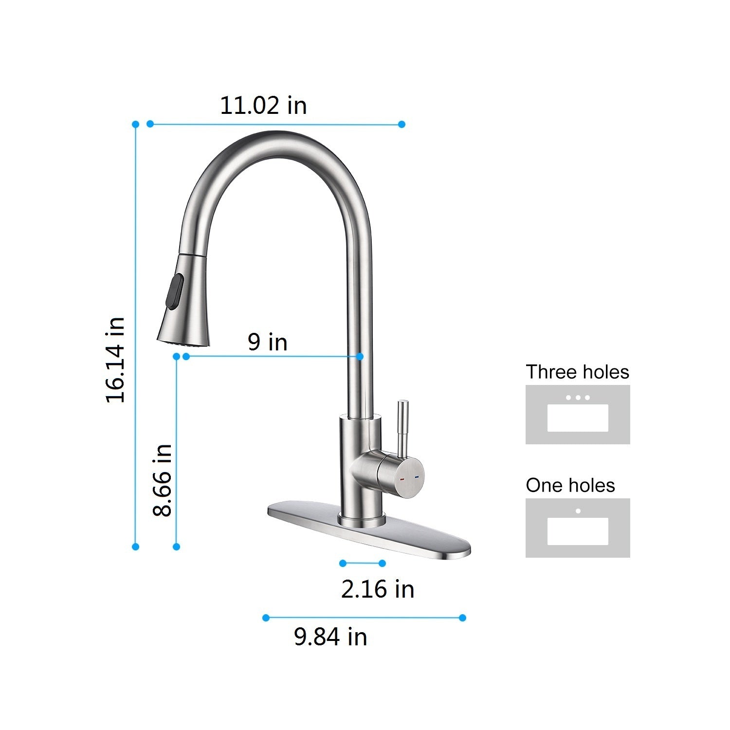 Kitchen Faucet with Pull Out Sprayer - Brushed Nickel