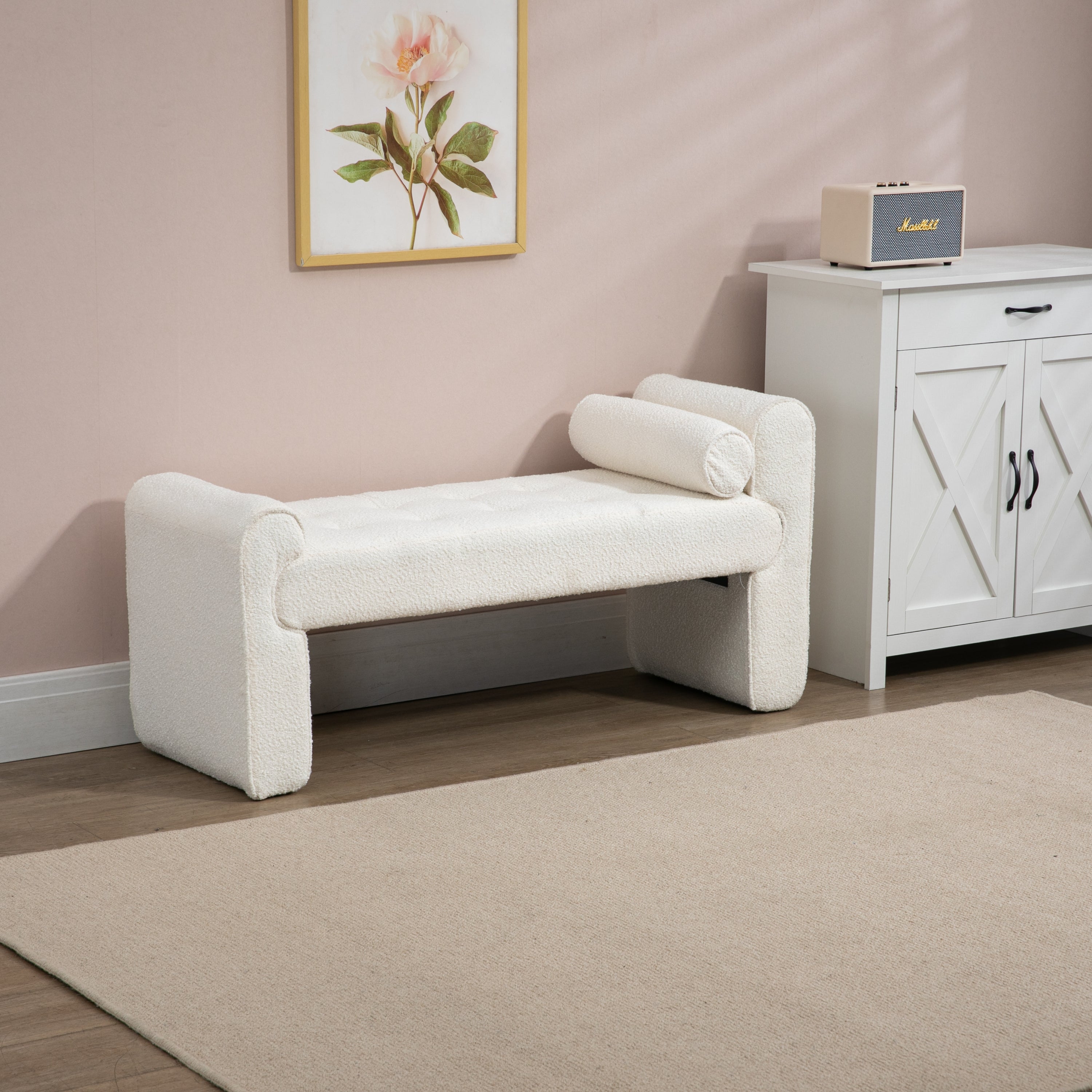 Modern Ottoman Bench - Beige