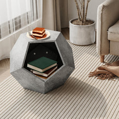 25.98"Modern Pet Furniture Cat Litter Side Table,  Cement Gray