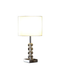 17.75" Olivia Prism Orb Crystal Modern Silver Table Lamp