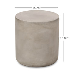 Light Concrete Minimalist Side Table - Light Grey