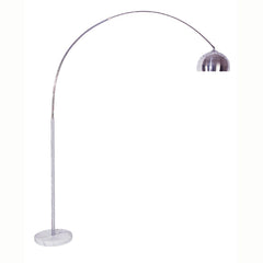 85" Tall Metal Floor Lamp with White Marble Base, Arch Design