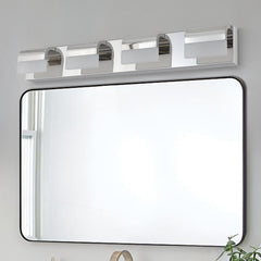 Modern Bathroom Vanity Lighting 4-Light LED Vanity Lights Over Mirror Bath Wall Lighting - Chrome