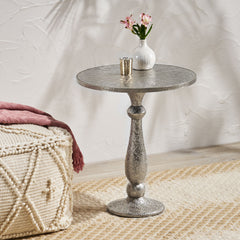 Boho Glam Design Side Table  - Silver