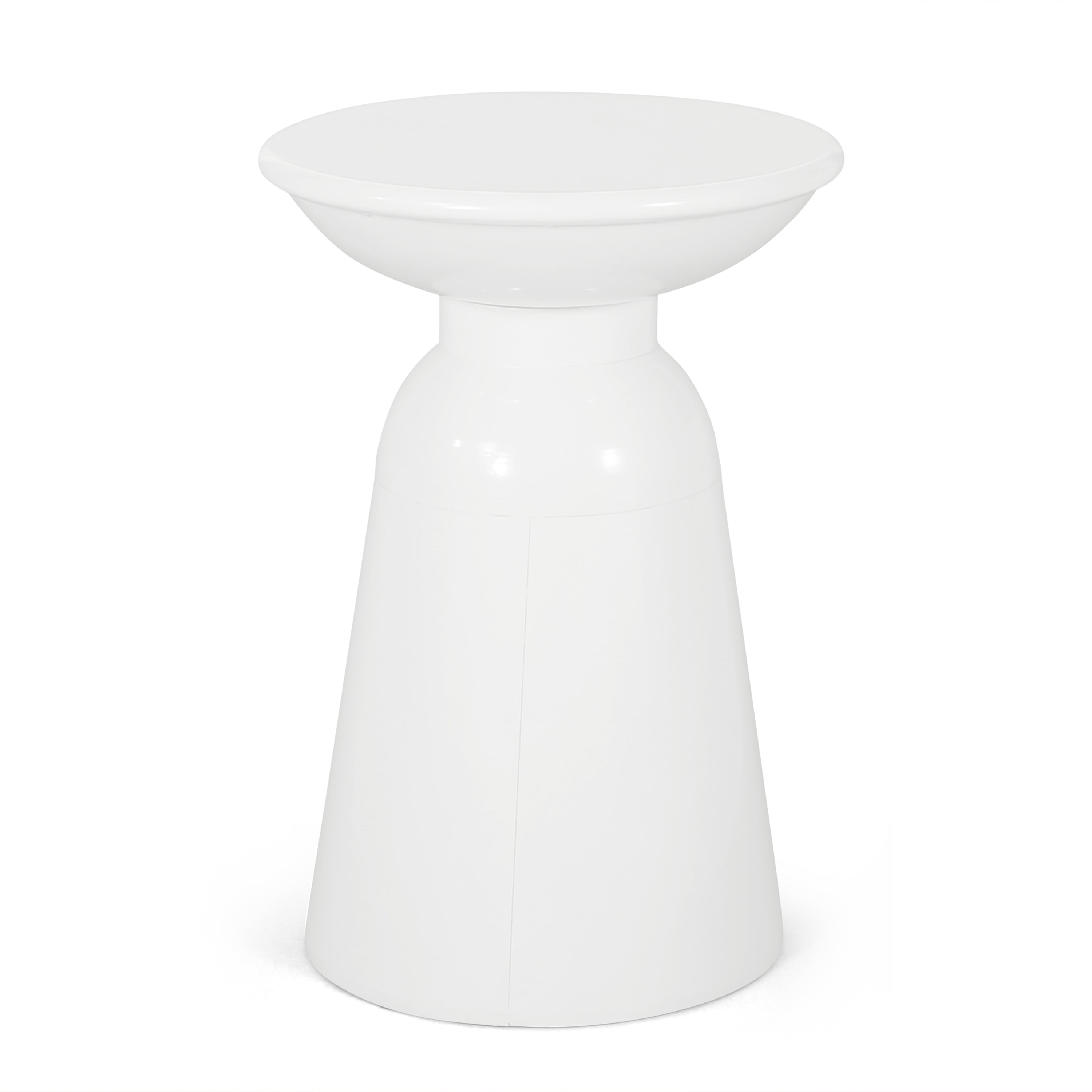 Modern Design End Table Pedestal Style - White