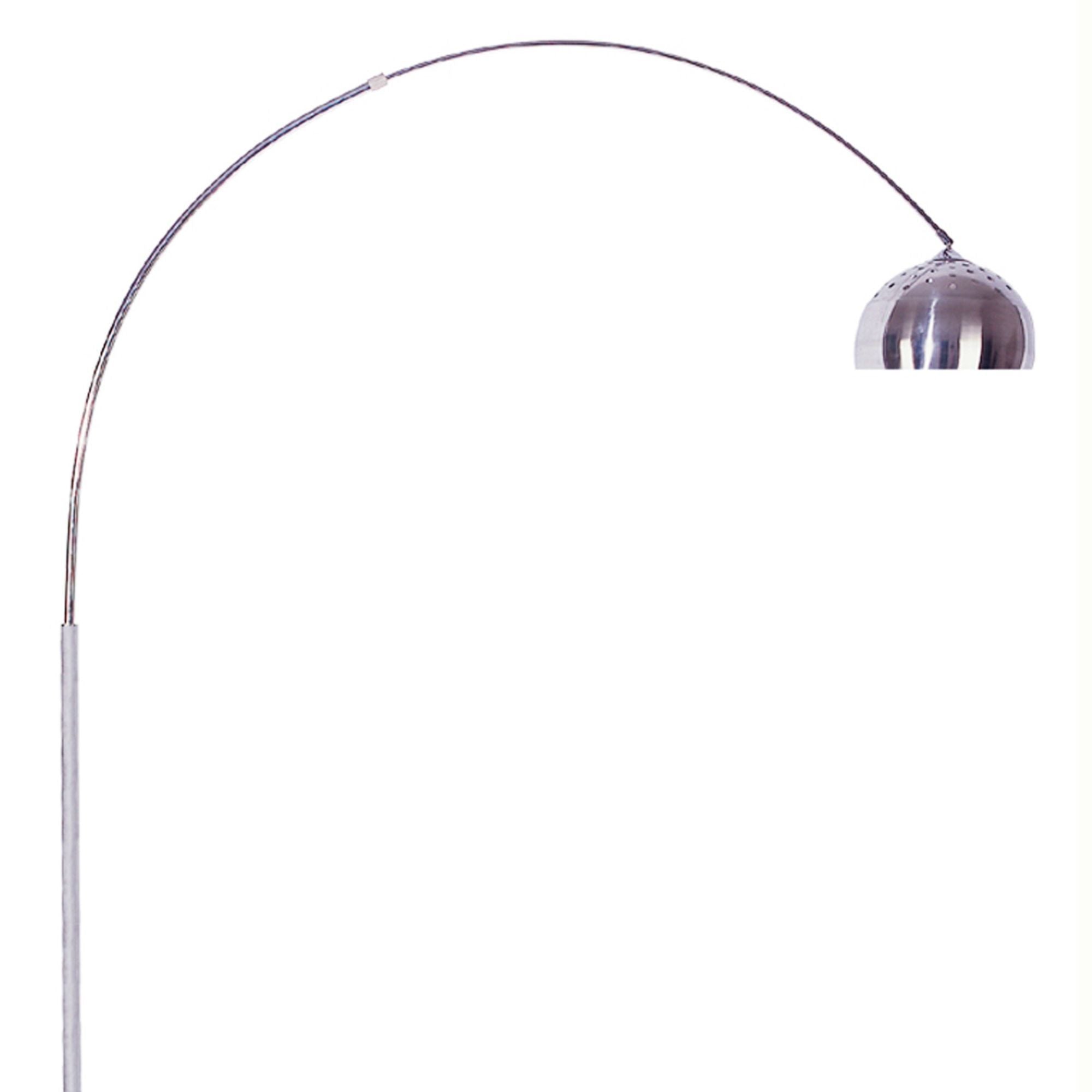 85" Tall Metal Floor Lamp with White Marble Base, Arch Design