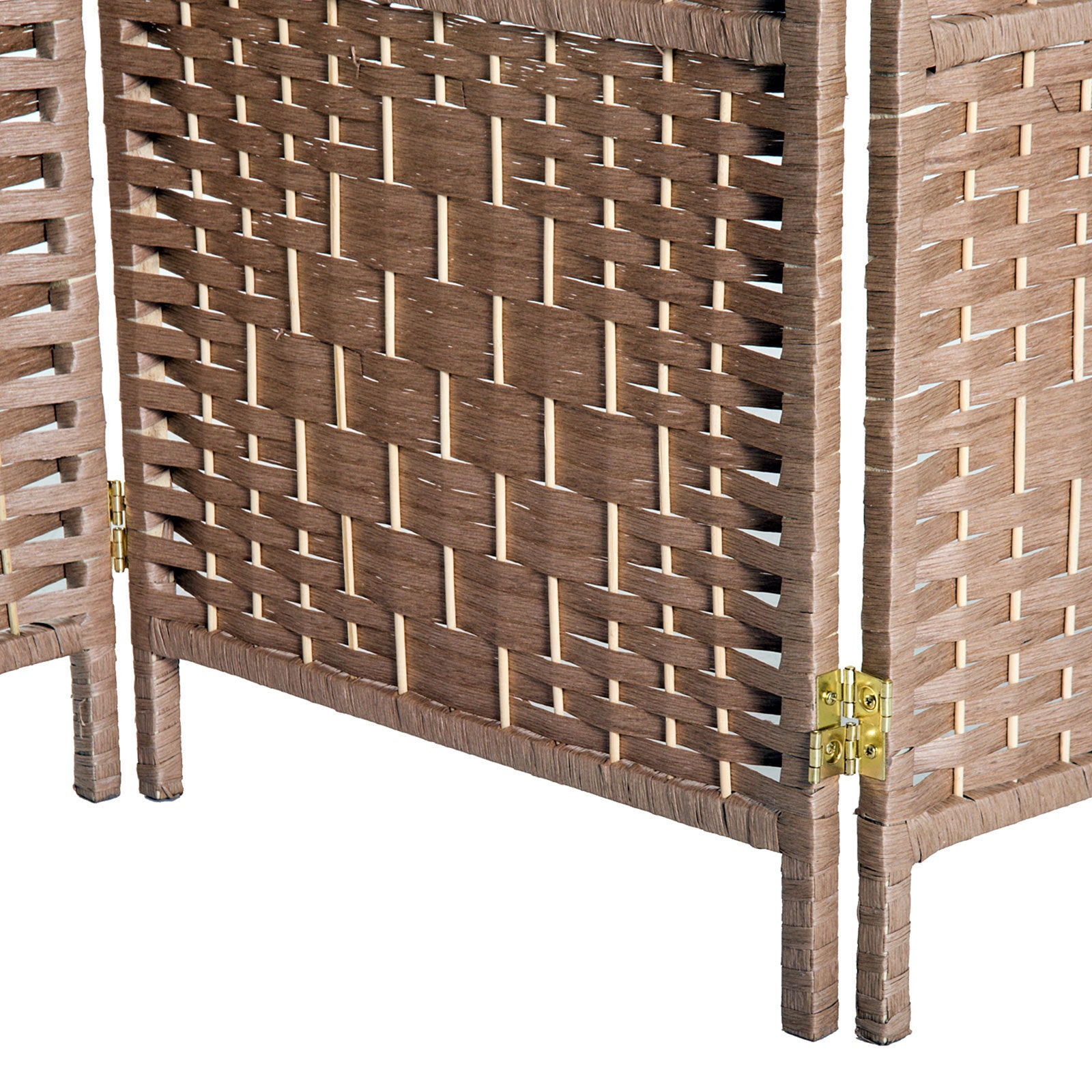 6' Tall Wicker Weave 3 Panel Room Divider Privacy Screen - Natural