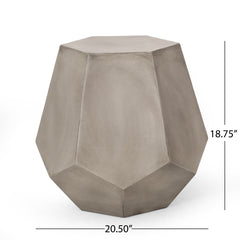 Modern Design Geometric Shape Side Table - Light Grey