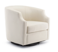 Linen Swivel Glider Barrel Chair