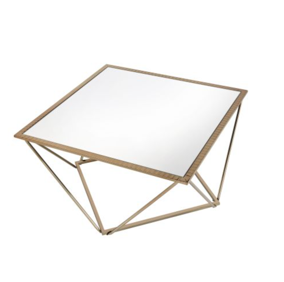 Fogya Coffee Table - Mirrored & Champagne Gold