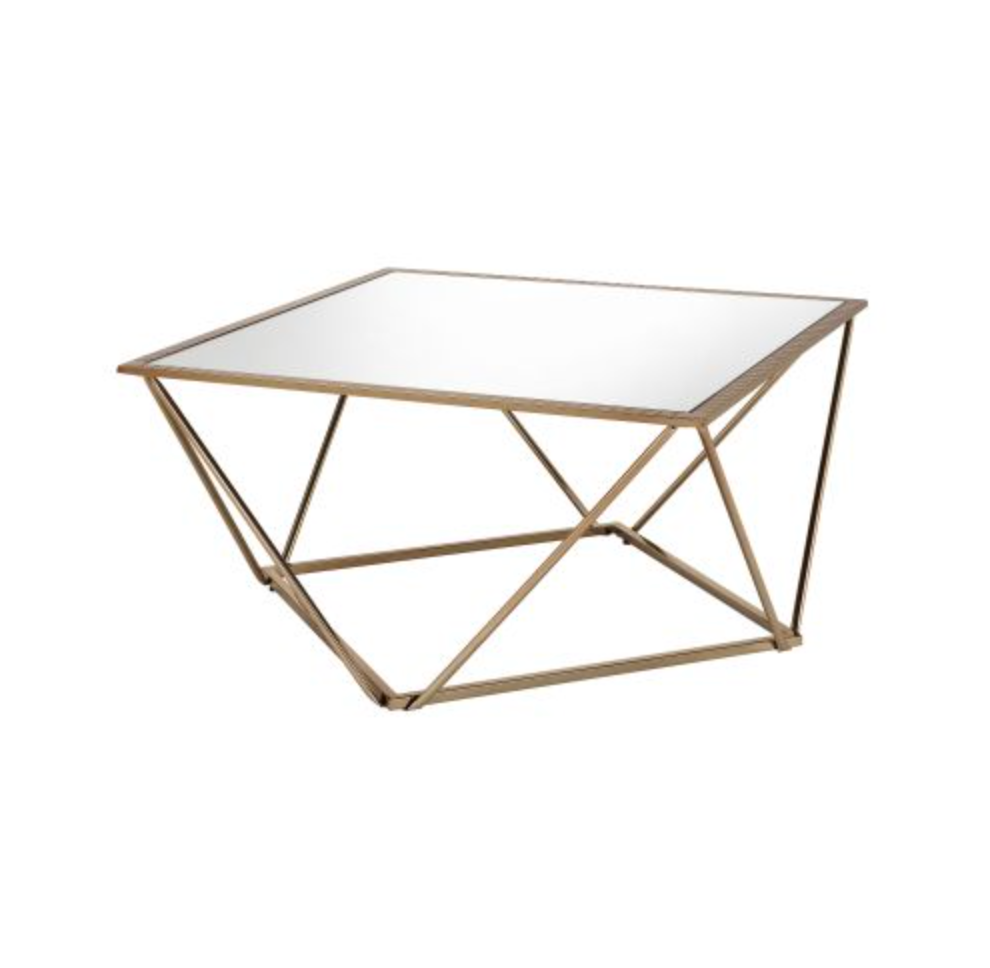 Fogya Coffee Table - Mirrored & Champagne Gold