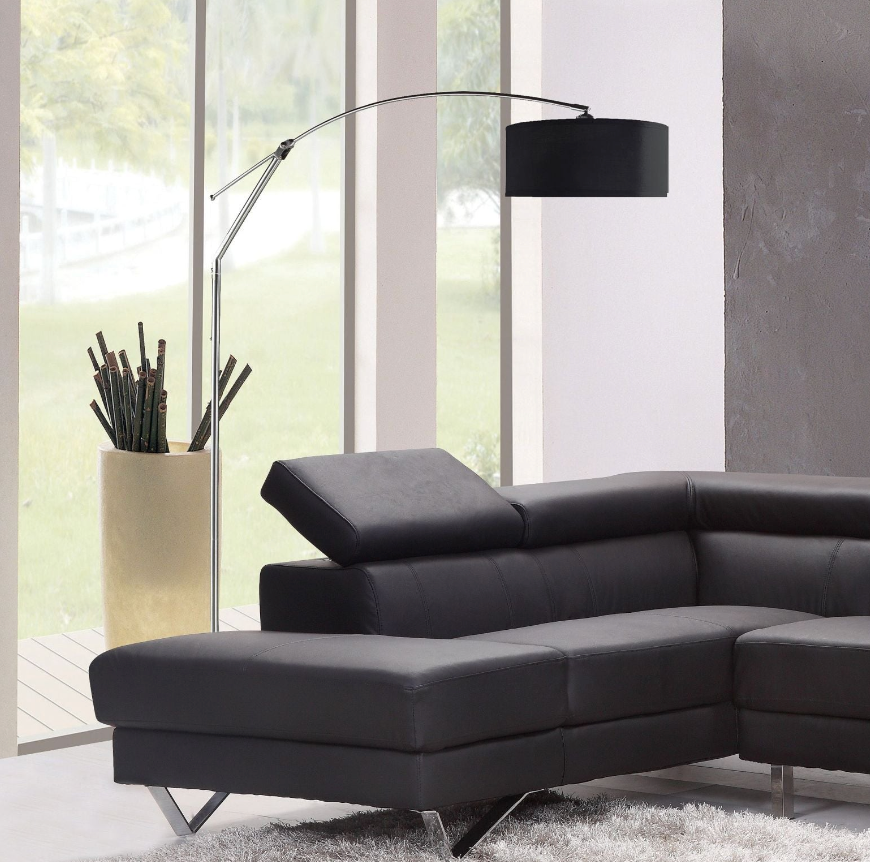 81"H Black Arch with Adjustable Body Floor Lamp