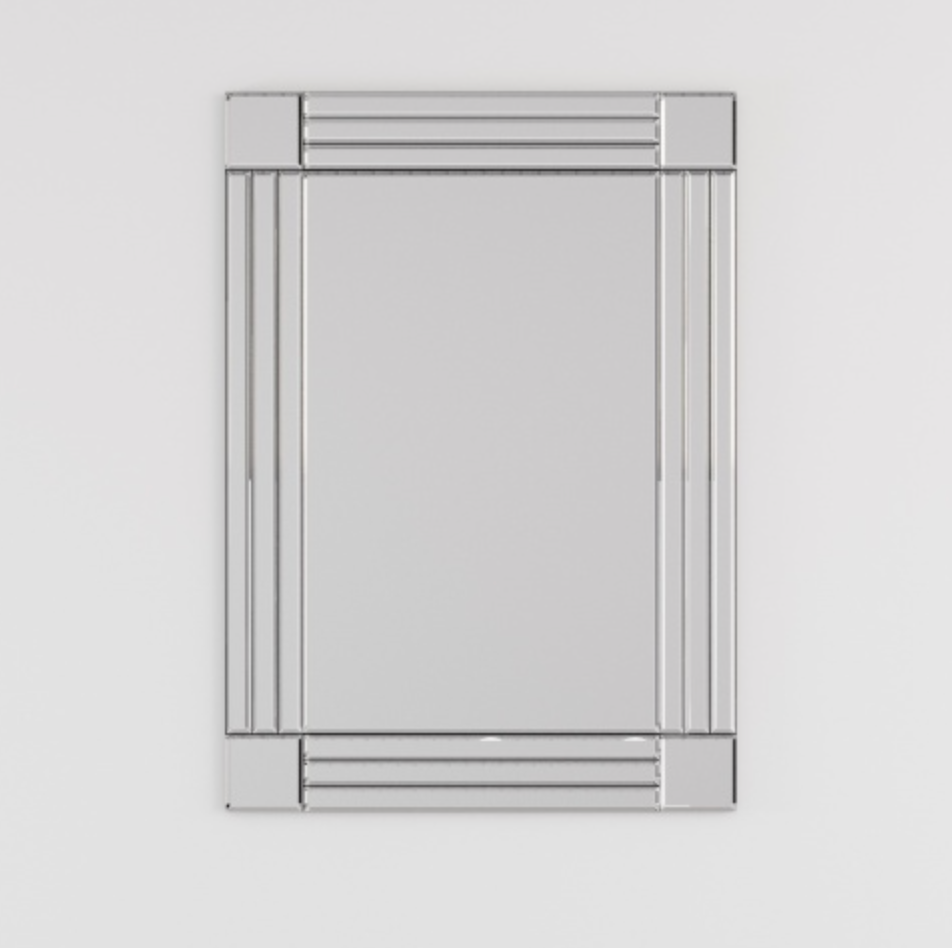 Large Wall-Mounted Silver Decorative Rectangular Wall Mirror (clear HD mirror)