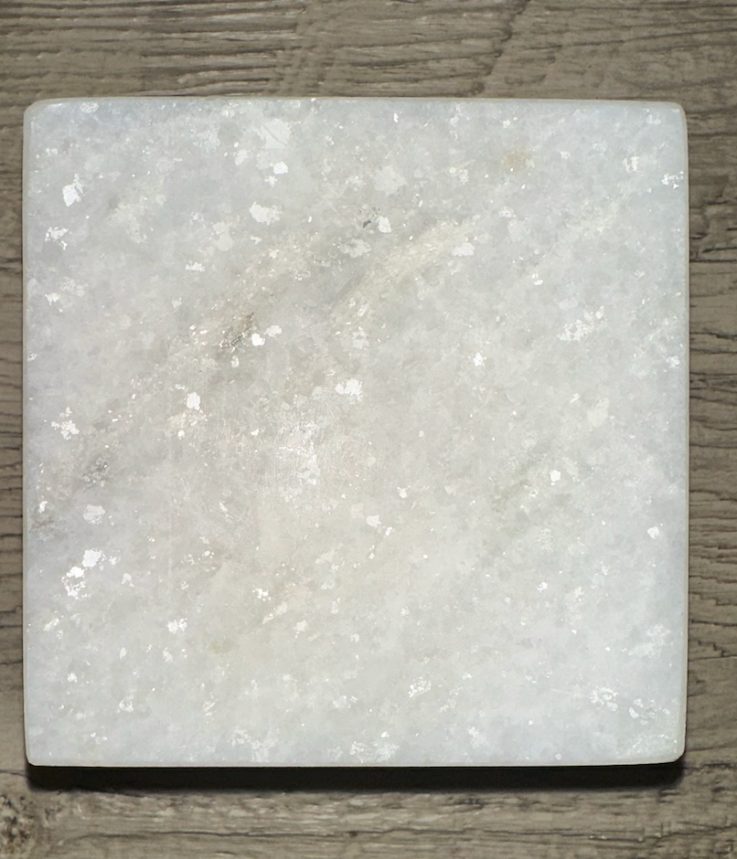 Set of 4 White Marble Square Coasters 4"x4"x0.5"