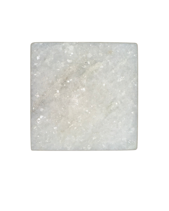 Set of 4 White Marble Square Coasters 4"x4"x0.5"