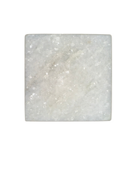 Set of 4 White Marble Square Coasters 4"x4"x0.5"