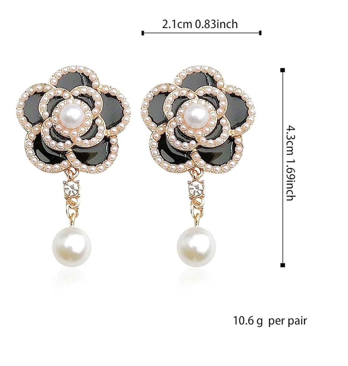 Women's Fashion Flower and Pearl Vintage Earrings