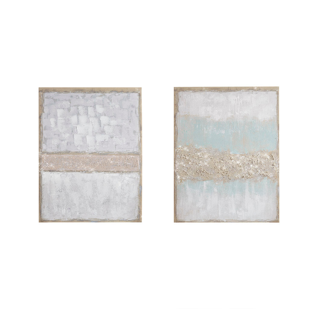 Radiant Flatland Hand Embellished Glitter 2-piece Canvas Wall Art Set