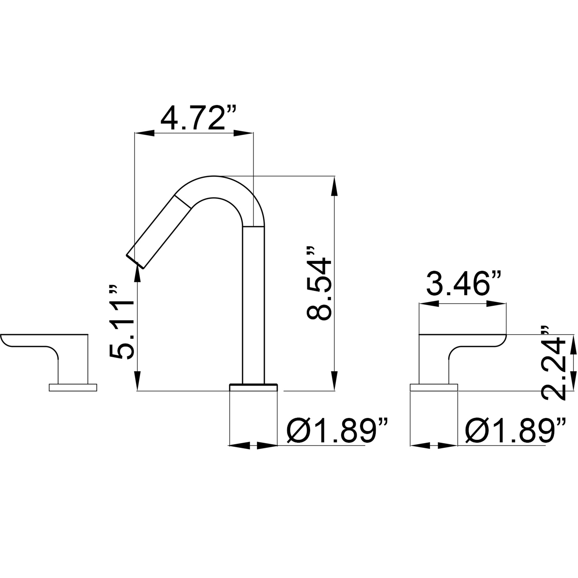 Two-Handle Widespread Bathroom Faucet in Matte Black