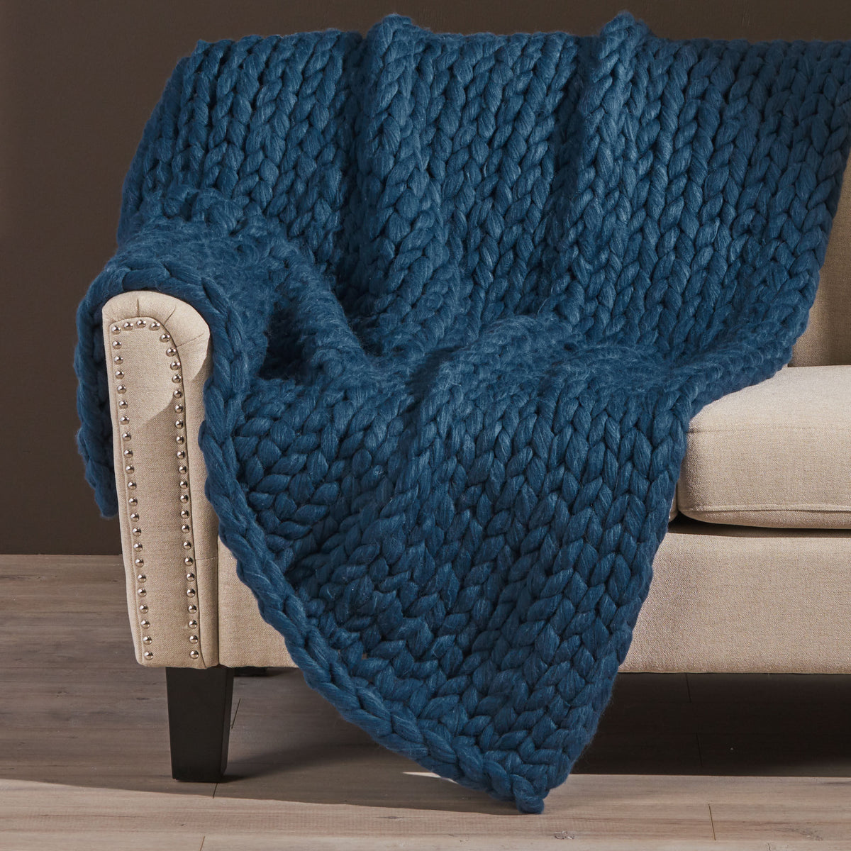 Cozy Navy Blue Throw Blanket