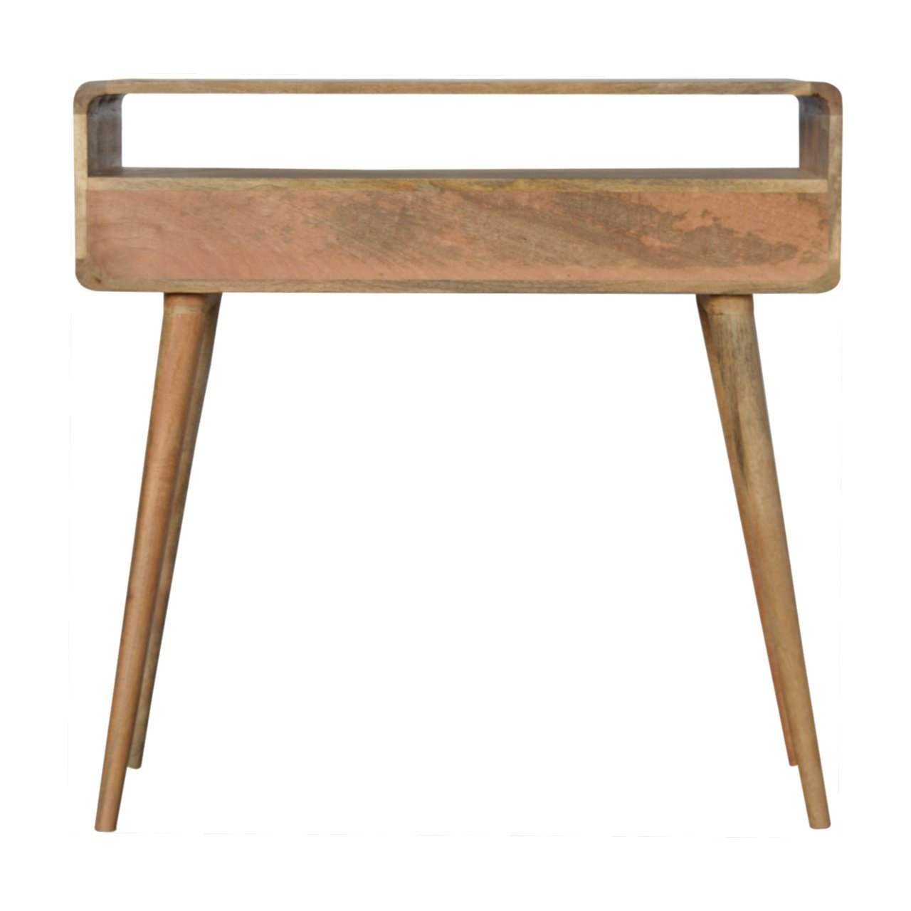 Curved Oak-ish Console Desk Table