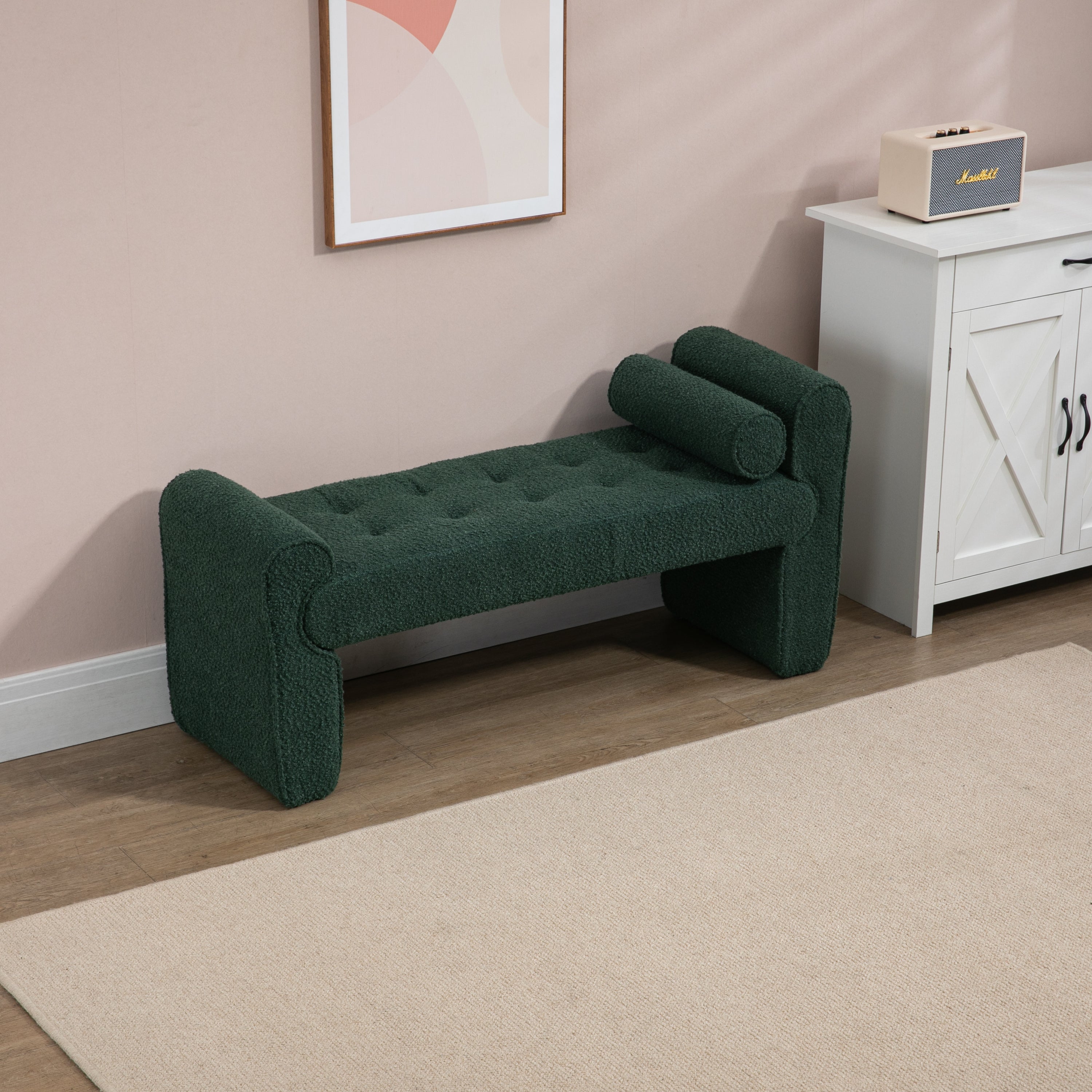 Modern Ottoman Bench - Emerald