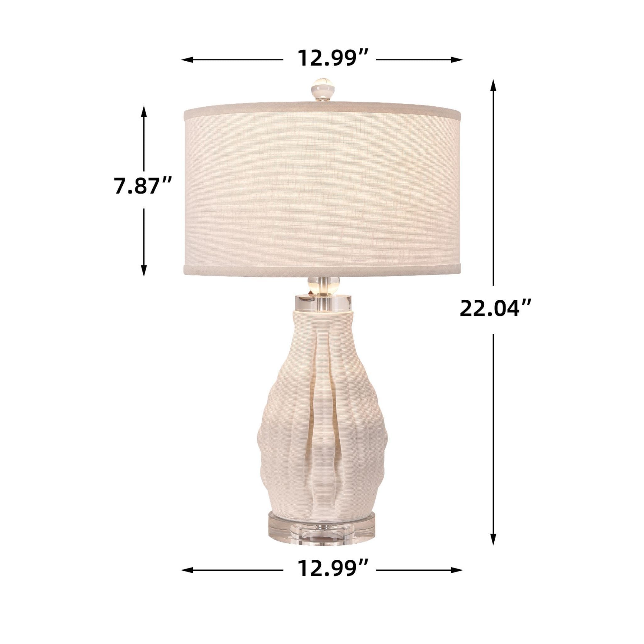 3D Ceramic Table Lamp -  White