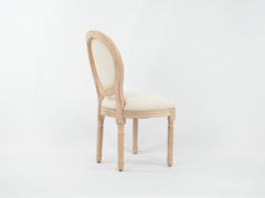 Set of 2 French Dining  Chair with Rubber Legs - Beige