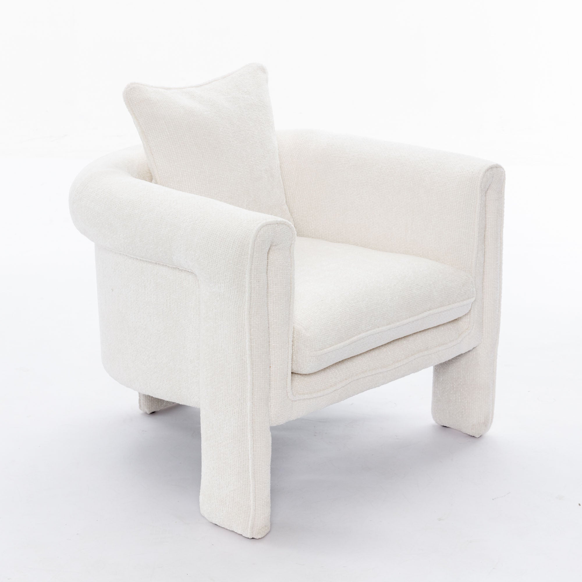 Modern Style Accent Chair Armchair for Living Room, Bedroom, Guest Room,Office, Ivory