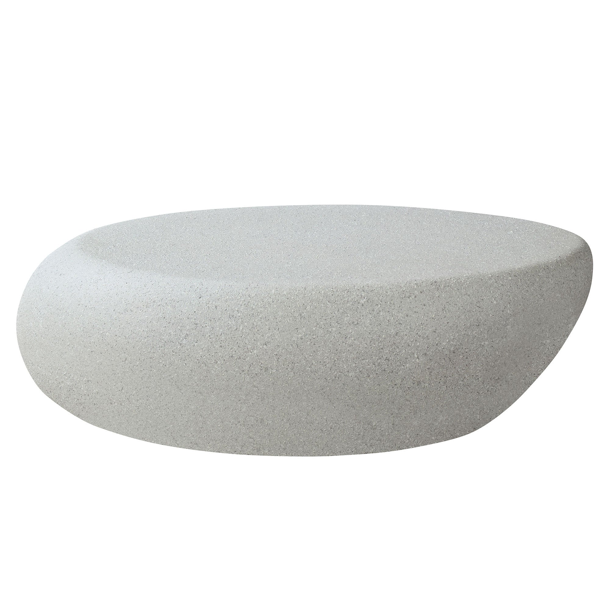 43.31''Fiberglass Elliptical Coffee Table,Matte Rocks Table front of the Sofa (No Need Assembly)