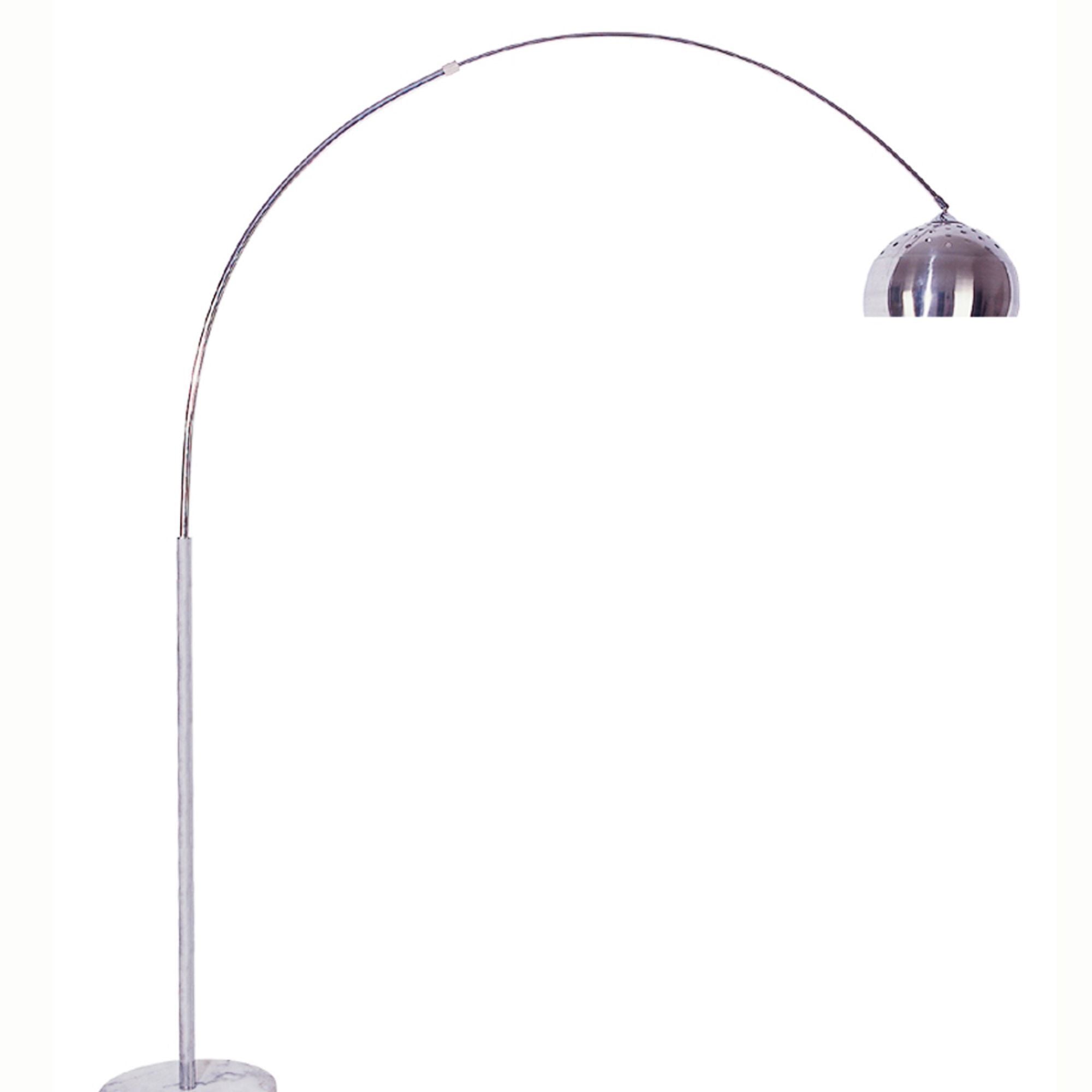 85" Tall Metal Floor Lamp with White Marble Base, Arch Design