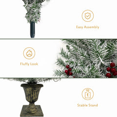 Pre-lit Xmas Tree Artificial Christmas 4-Piece Set,Garland, Wreath and Set of 2