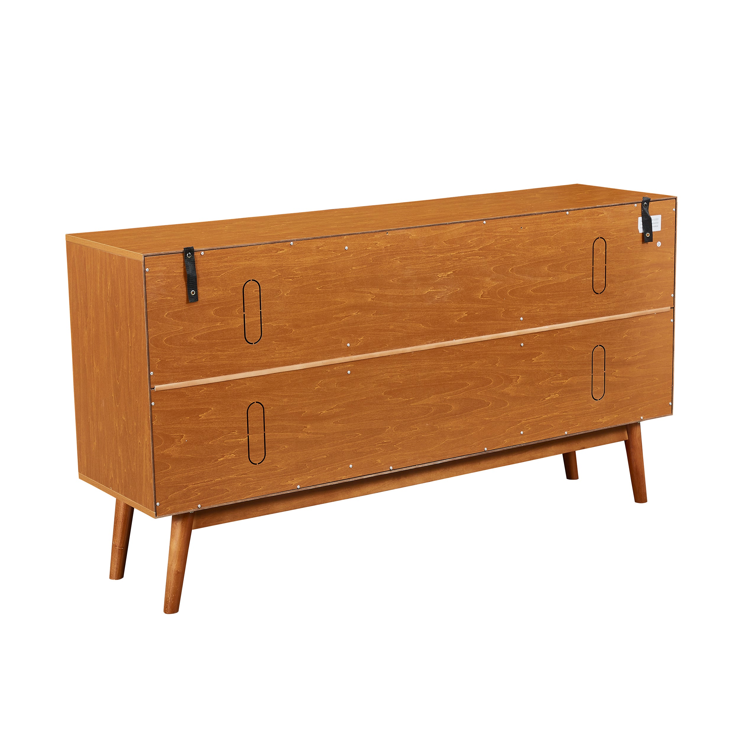 Modern Wood TV Stand, Entertainment Center for TVs up to 65", Sideboard Buffet Cabinet Credenza, Slatted Media Console