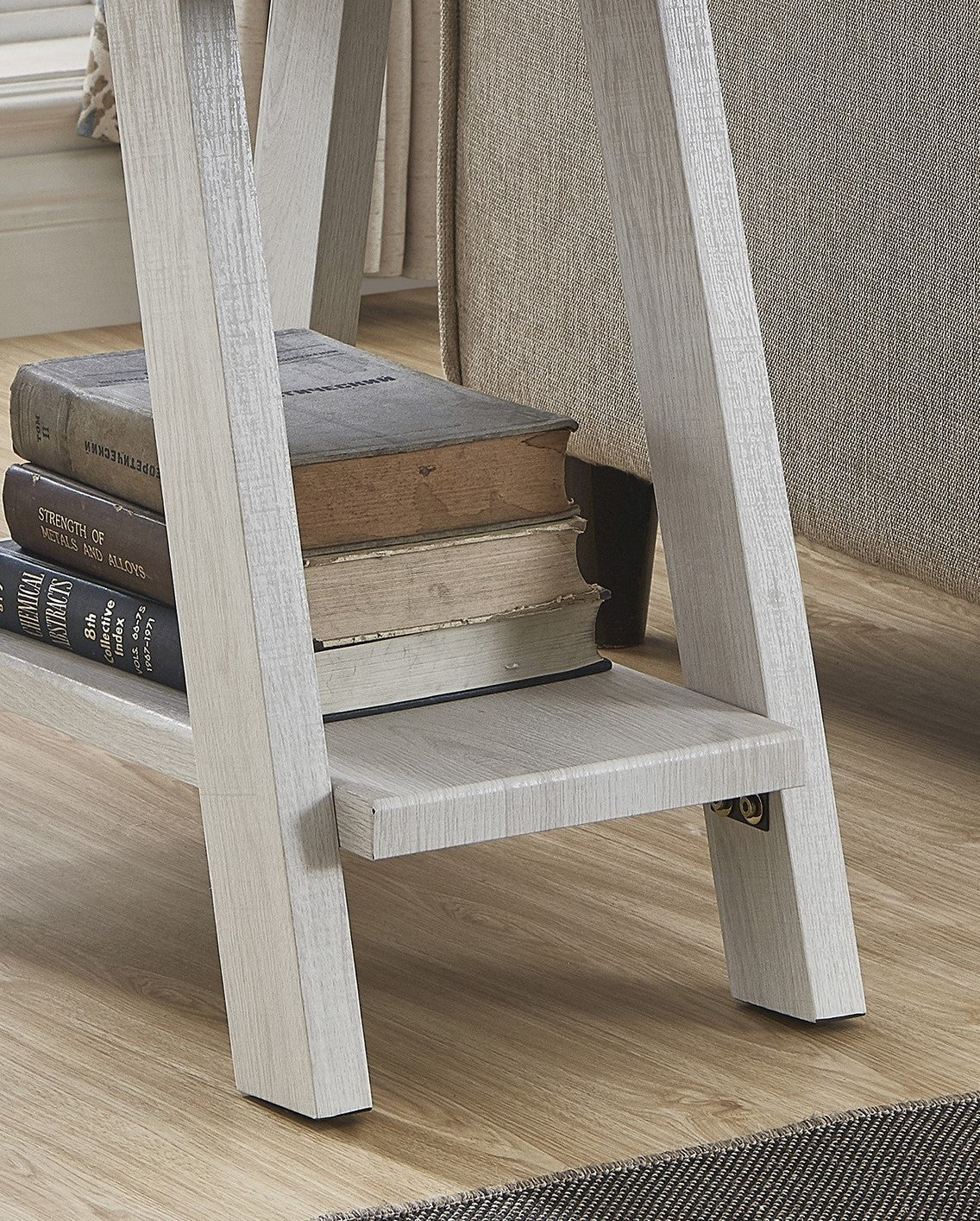 Contemporary Wood Shelf Side Table - White Finish