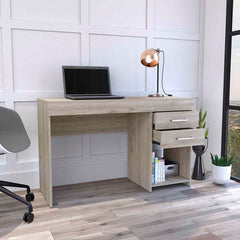 Computer Desk Two Drawers - Light Gray