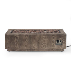 Rectangular Fire Pit -50 000 BTU Tank outside - Wood/ Iron