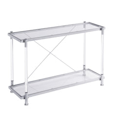 43.31'' Chrome Glass Sofa Table, Acrylic Side Table, Console Table