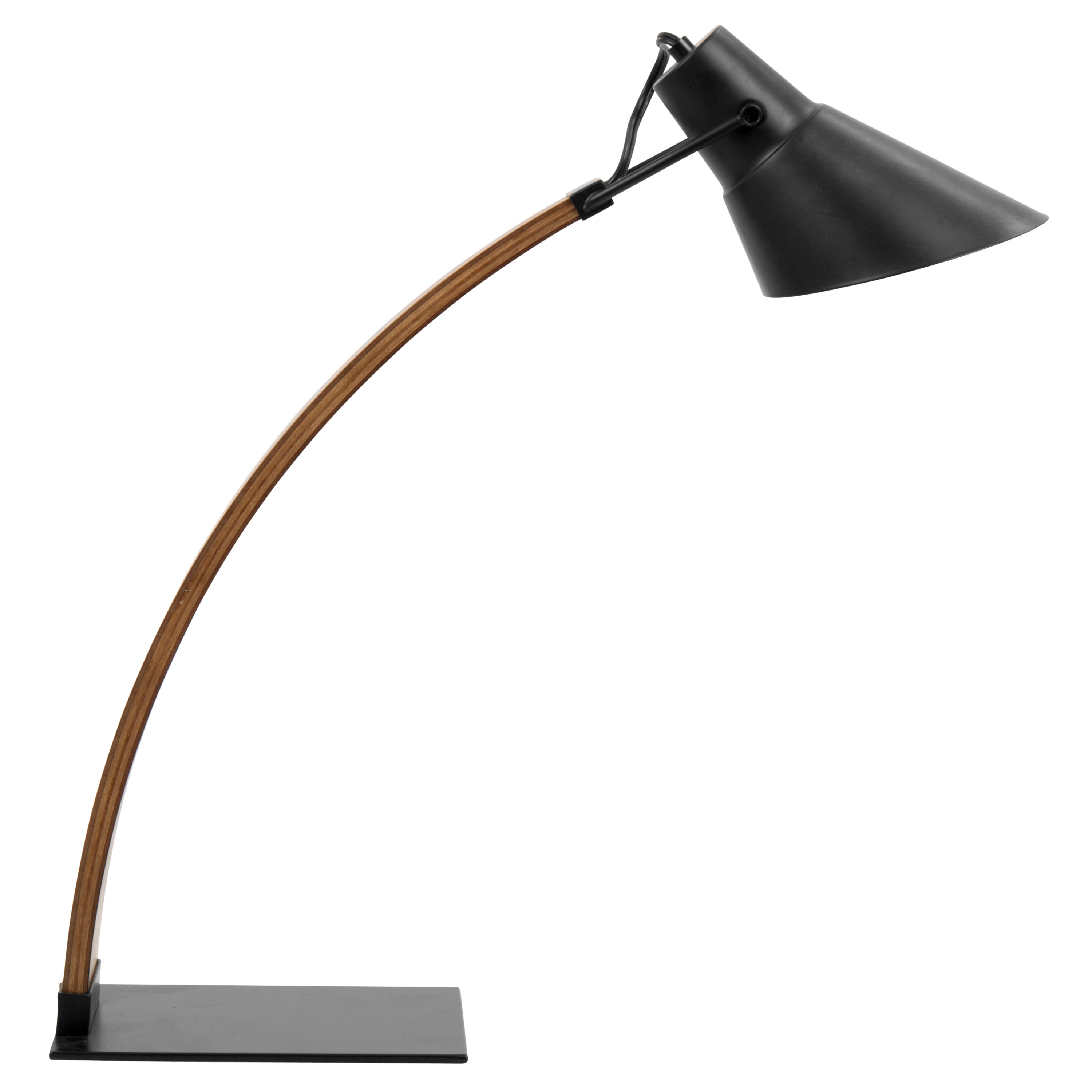 Mid-Century Modern Table Lamp in Walnut and Black