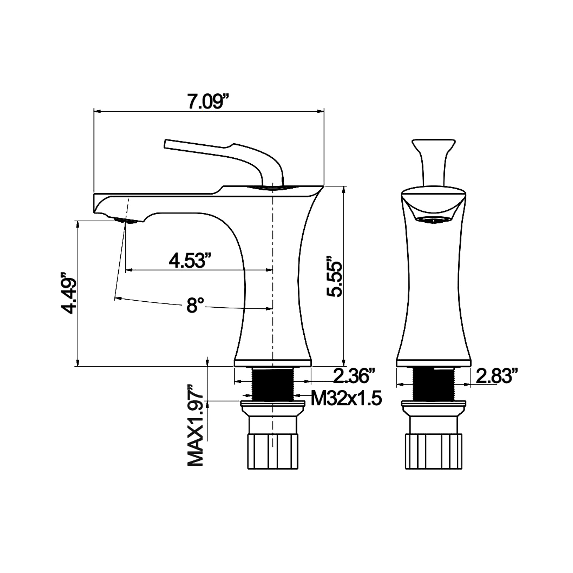 Single Hole Single Handle Bathroom Faucet in Matte Black