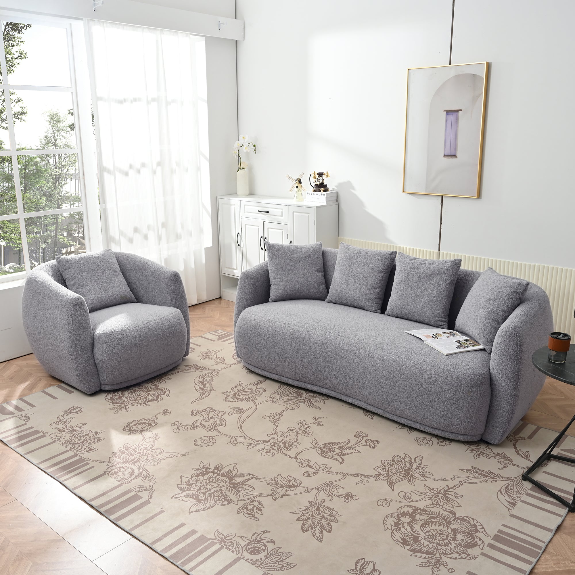 Modern Sofa Set - Grey