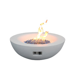 42 Inch Outdoor Concrete Propane gas Fire Pit bowl - Antique White