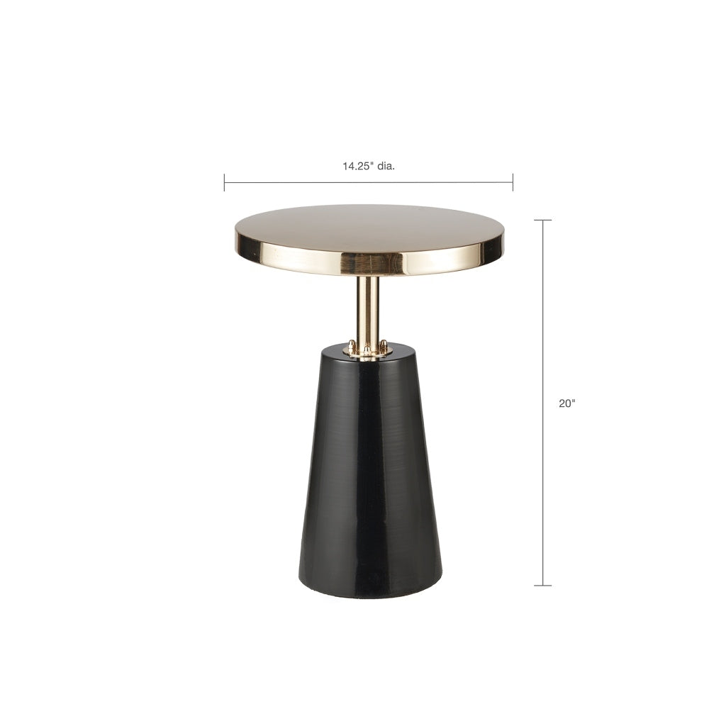 Modern Metal Accent Table - Black+Gold