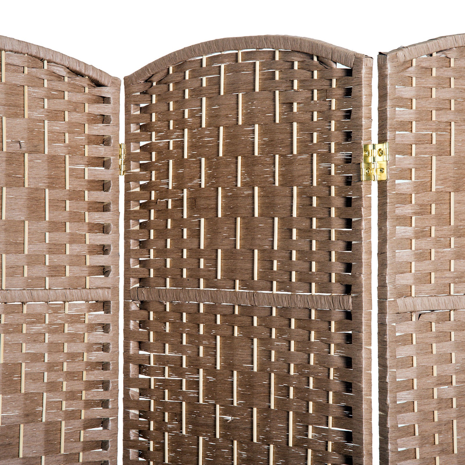 6' Tall Wicker Weave 3 Panel Room Divider Privacy Screen - Natural