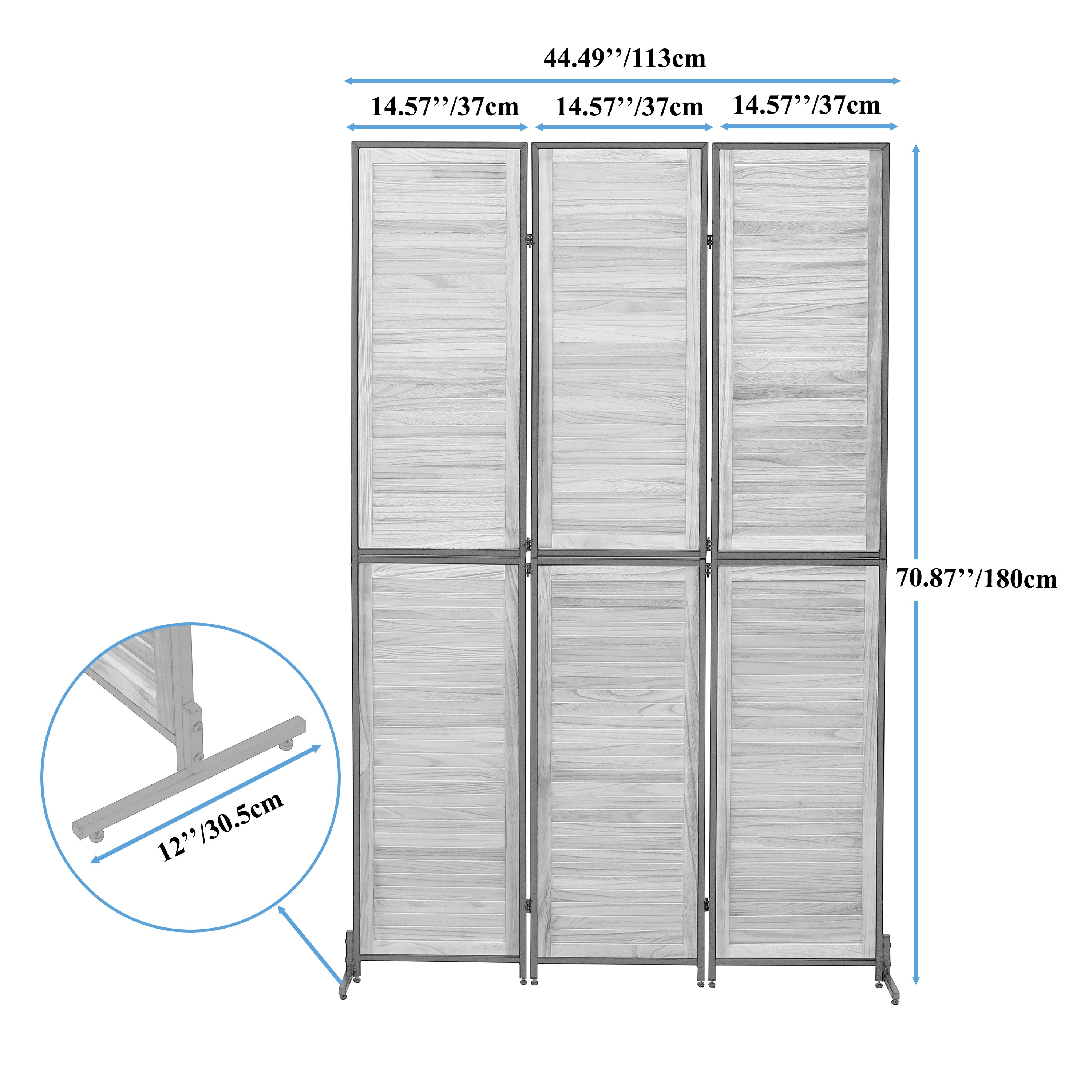 3 Panel Room Dividers and Folding Privacy Screen Natural Wooden Room Partitions 6ft - Natural