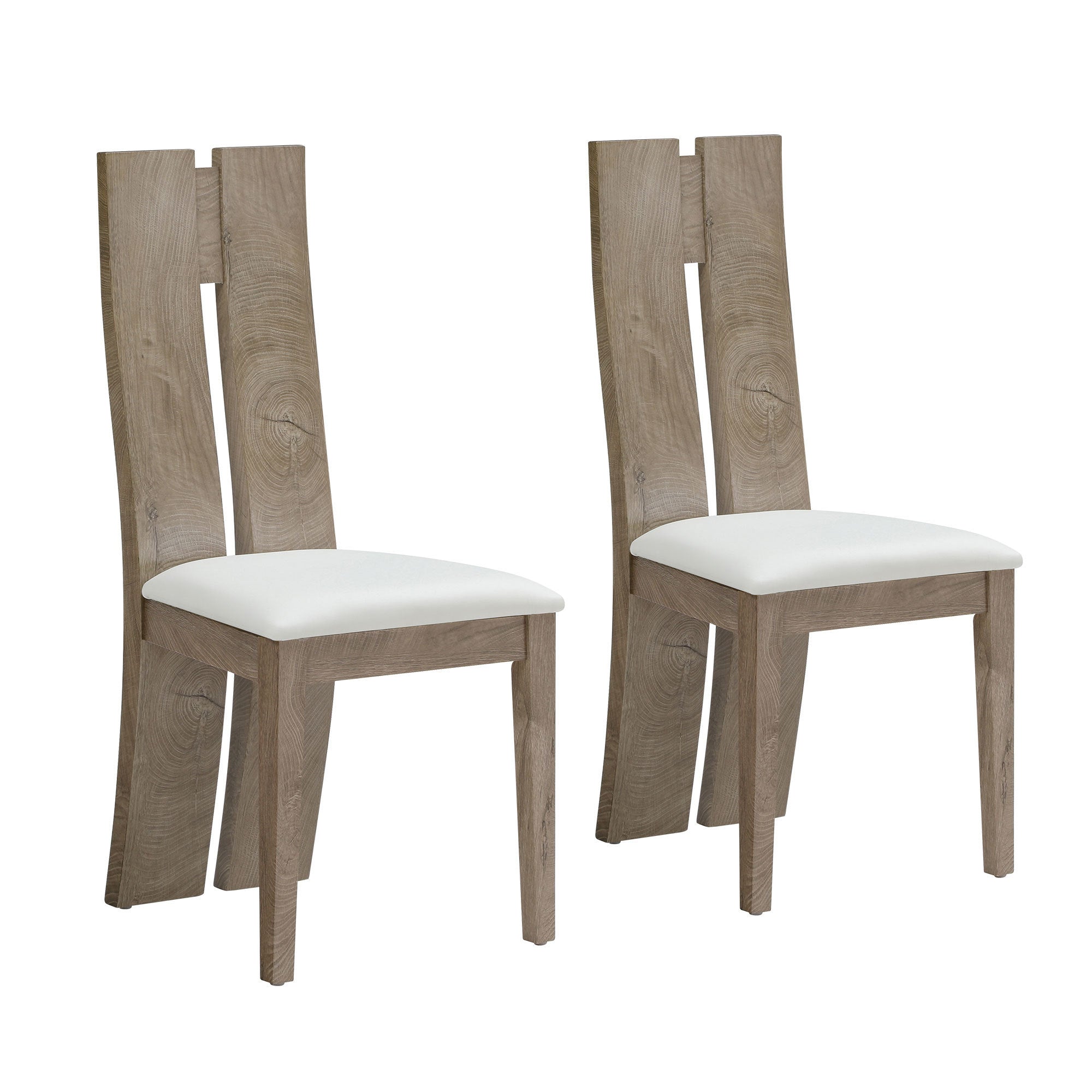 Dining Chair Set of 2 MDF, sponge .PU Leather Upholstered Cushion Seat Wooden Back Side Chairs Wood Armless Dining Chairs with High Back