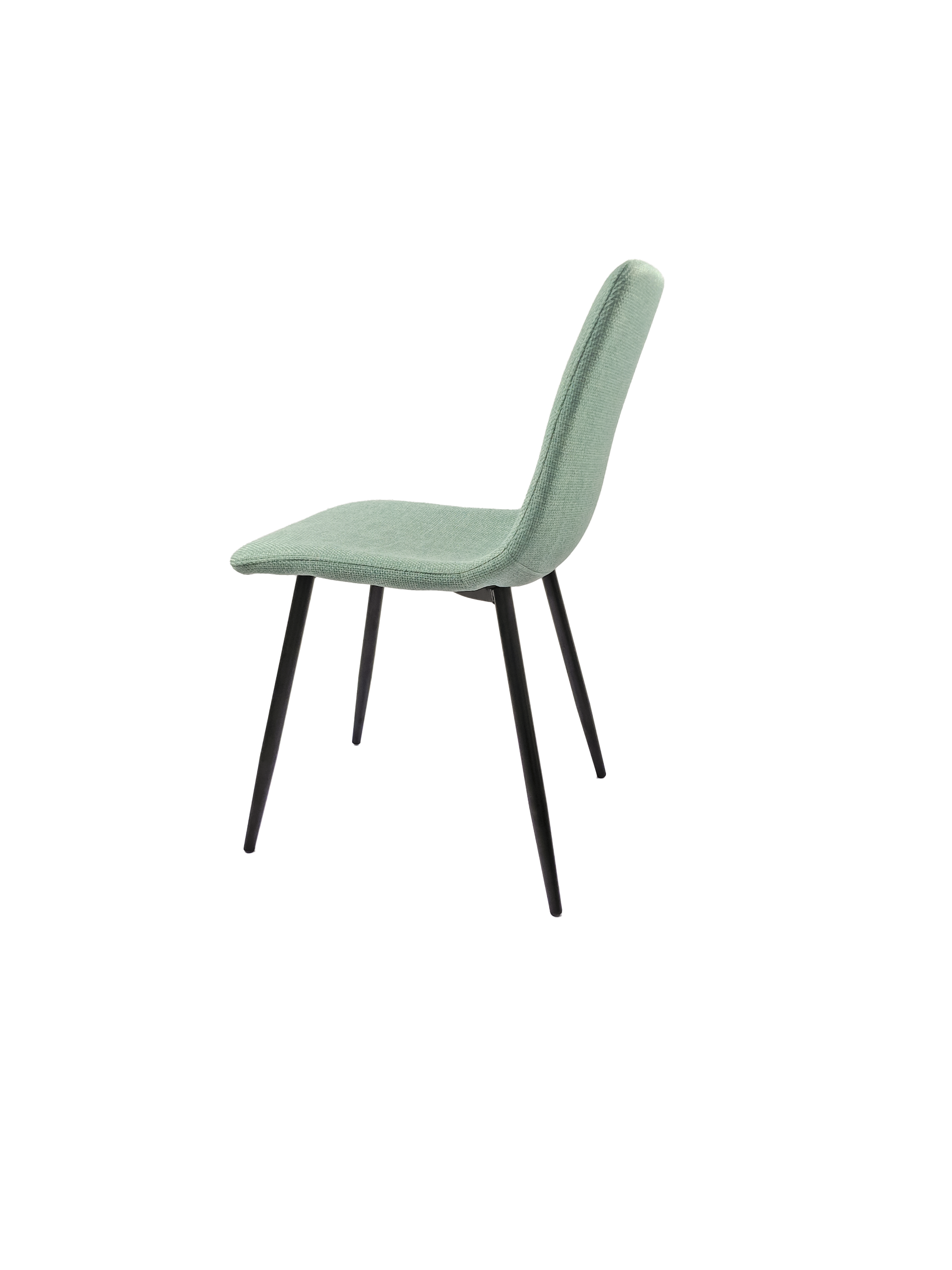 Dining Chairs Set of 4,Modern Kitchen Dining Room ChairSet of 4 Modern Kitchen Dining Room Chairs, Cushion Seat and Sturdy Black Metal Legs - Light Green