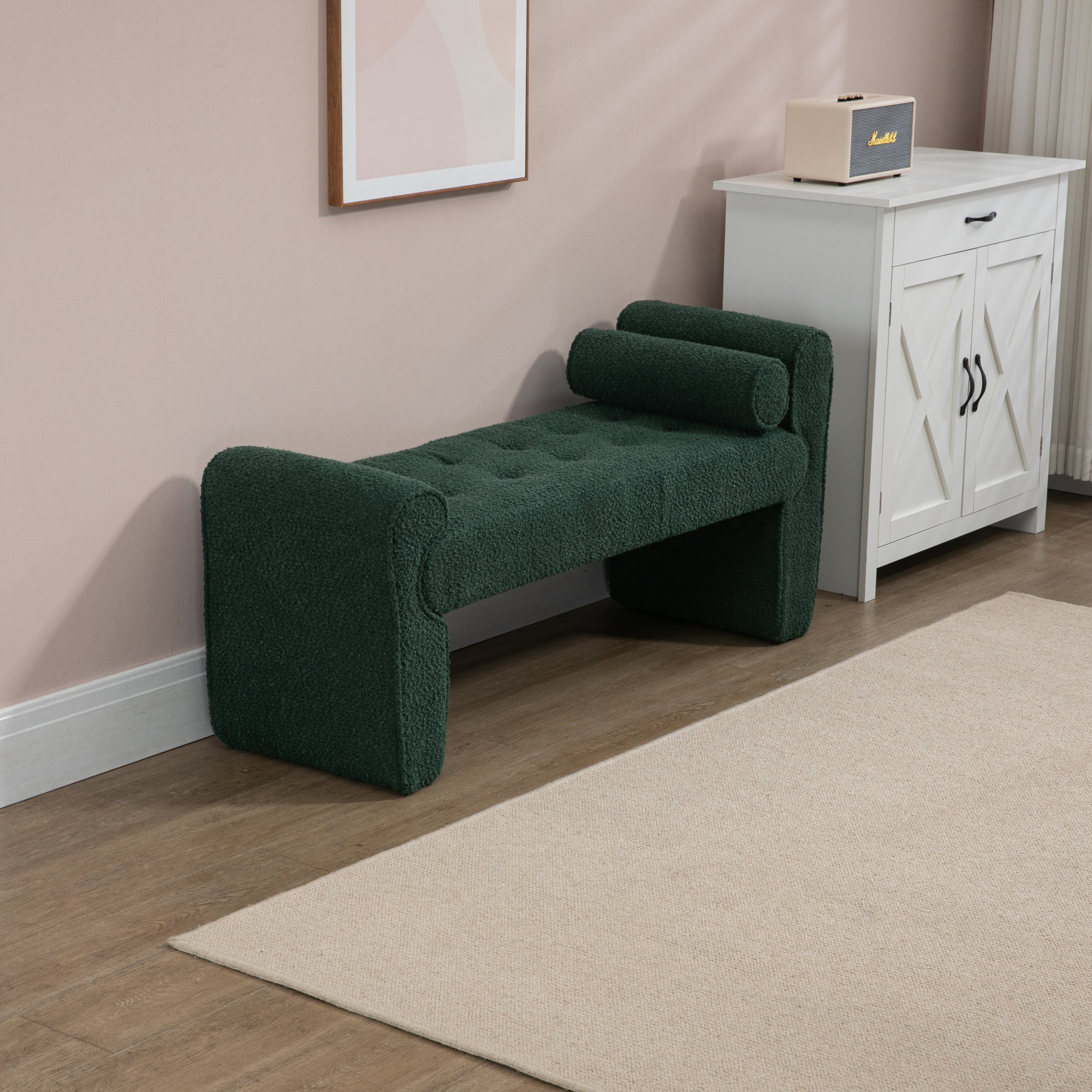 Modern Ottoman Bench - Emerald