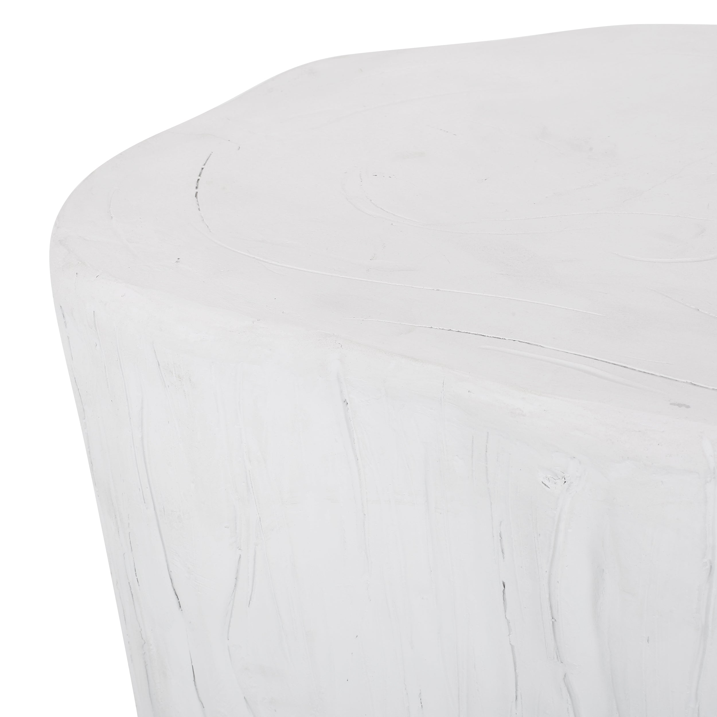 Minimalist Side Table Lightweight Concrete - Antique White