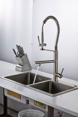 Kitchen Faucet with Pull Down Sprayer Brushed Nickel Stainless Steel